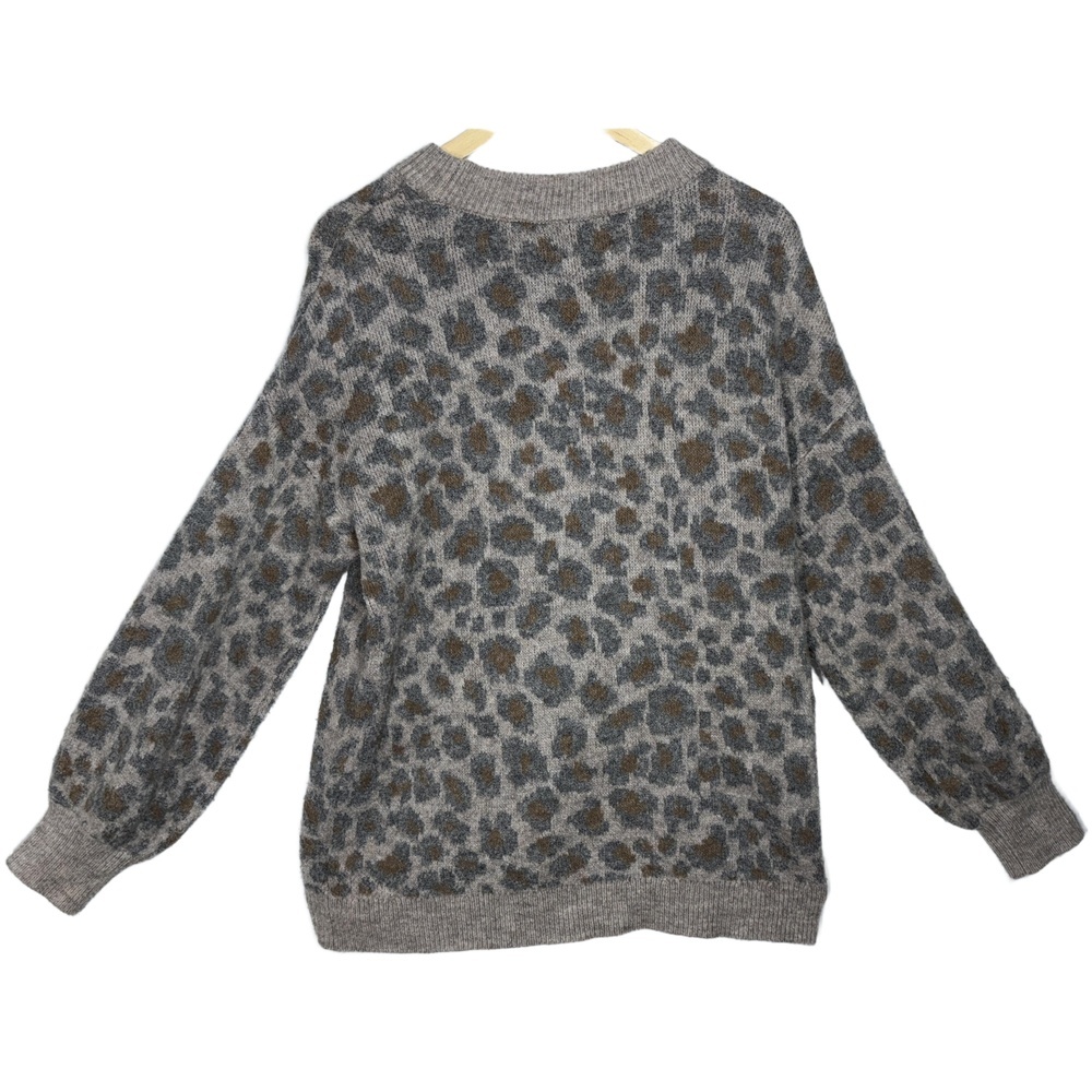 Abercrombie & Fitch Tan Brown Gray Knit Long Sleeve Crew Neck Sweater Size Small - Picture 2 of 6